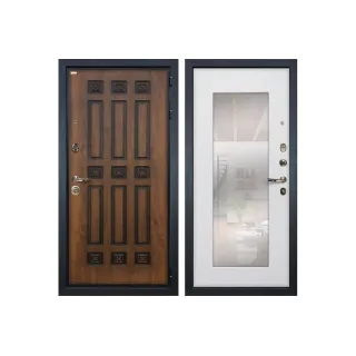 Входная металлическая дверь Лекс Гладиатор 3К Винорит с Зеркалом Ясень белый (панель №37)